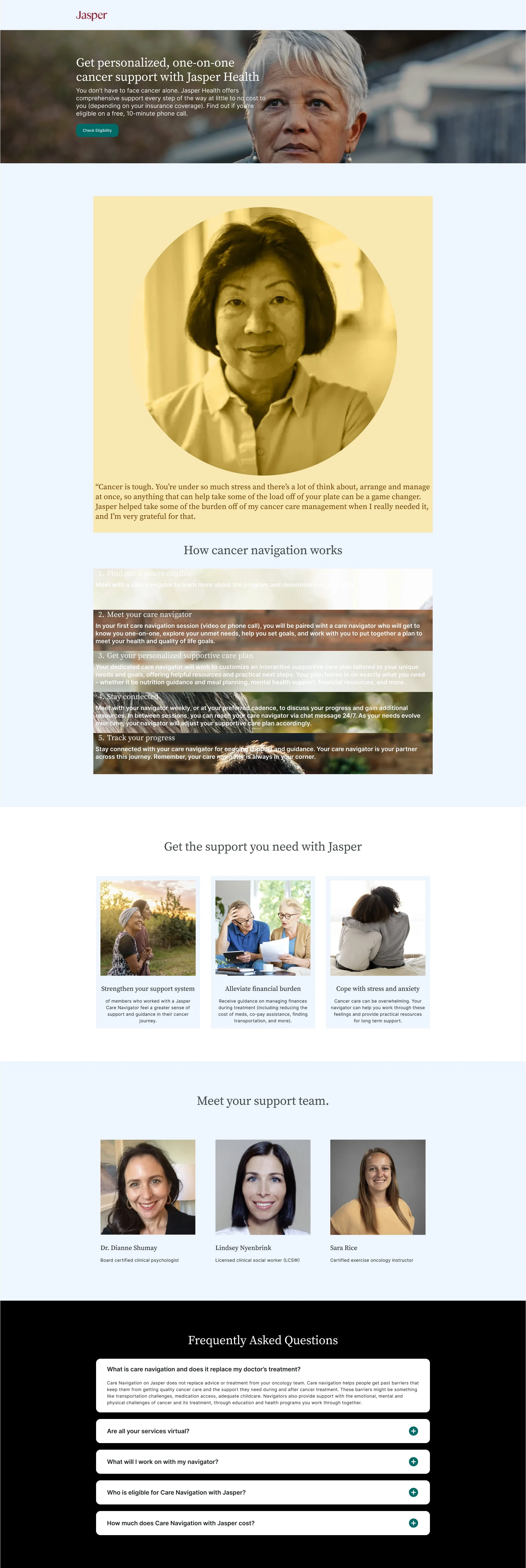 Original landing page before the redesign