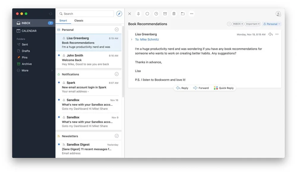 Competitor messaging app example 1